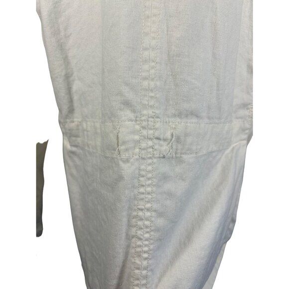 Old Navy Womens XL Utility Jacket Ivory Linen Blend Multiple Pockets - Picture 7 of 10